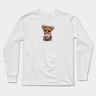 Leopard Cub Playing With Football Long Sleeve T-Shirt